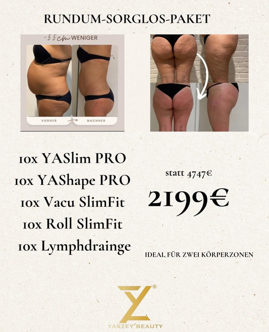 Paket 7 - Rundum-Sorglos-Paket - (10x) YASlim Pro, YAShape Pro, Vacu SlimFit, Roll SlimFit, Lymphdrainage